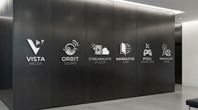 九一官网合作影视品牌Logo墙